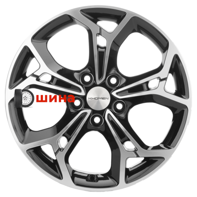 Khomen Wheels KHW1702 (Camry) 7x17/5x114,3 ET45 D60,1 Black-FP