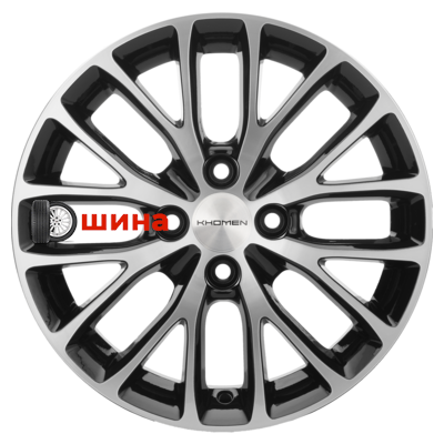 Khomen Wheels KHW1506 (Vesta) 6x15/4x100 ET50 D60,1 Black-FP