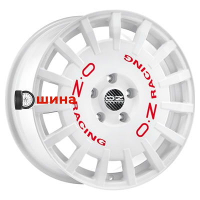 OZ Rally Racing 7x17/5x114,3 ET45 D75 Race White + Red Lettering