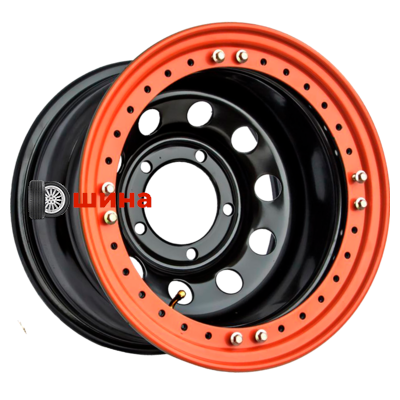 Off-Road Wheels УАЗ 10x16/5x139,7 ET-44 D110 черный с бедлоком (оранжевый)