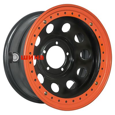 Off-Road Wheels УАЗ 8x17/5x139,7 ET-19 D110 черный с бедлоком (оранжевый)