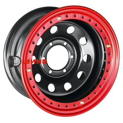 Off-Road Wheels Тойота Ниссан 8x16/6x139,7 ET-19 D110 черный с бедлоком (красный)