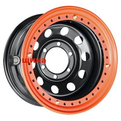Off-Road Wheels Тойота Ниссан 8x15/6x139,7 ET-19 D110 черный с бедлоком (оранжевый)